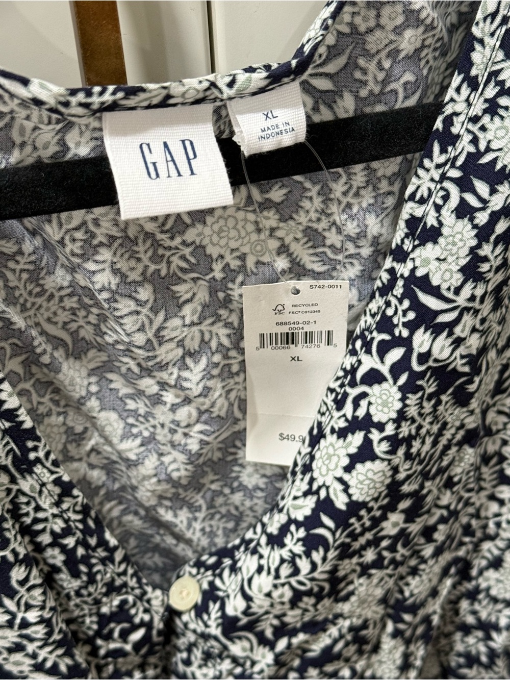 GAP Navy and White Floral Romper